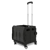 SWANEW Einkaufstrolley Klappbar, Transport Trolley, mit neigbarer Teleskopgriff & Deckel 45L/50L