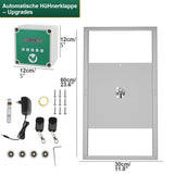 SWANEW Hühnerklappe Automatische Hühnertür Mit Fernsteuerung, für sichere Hühnerhaltung, Multi-Modi-hühnerklappe, 30x60cm