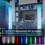 SWANEW LED-Stehlampe mit Fernbedienung und RGB-Farbwechsel, Wohnzimmer Dimmbar, 156cm Moderne weiß Stoffschirm [Energieklasse F]