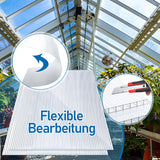SWANEW 14x Polycarbonat Hohlkammerstegplatte Doppelstegplatte UV-beständigen Stegplatte Gewächshausplatte Für Gewächshaus Gartenbau Carports 60.5 x 121cm, 4mm | 10,25 m², Transparent