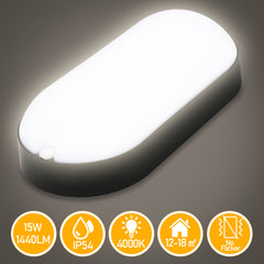 SWANEW 15W LED Außenleuchte Wandleuchte Außenwandleuchte 4000K Neutralweiß IP54 wasserdicht