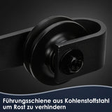 SWANEW Schiebetürsystem Schiebetürbeschlag Set Diamant Laufschiene für Schiebetüren 0,9M Track Rail Länge Holz-Gewichtskapazität 150kg Schiebetür Schiene Set Glasschiebetür Komplettset