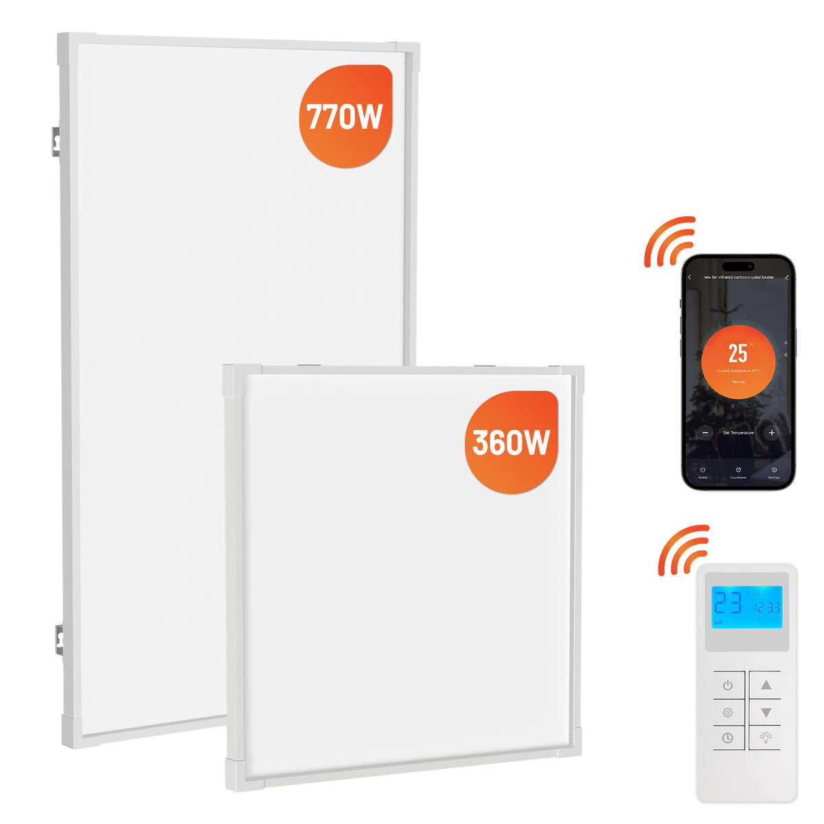 SWANEW Infrarotheizung Deckenheizung, Weiß Kohlenstoffkristall, 360/770W