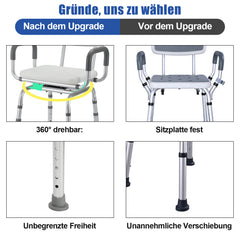 Duschstuhl 360° Drehbarer
