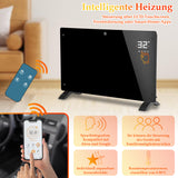 SWANEW Elektroheizung 2000W, Konvektor Heizung, Elektroheizkörper, Standgerät Elektrisch Heizkörper, Infrarotheizung mit Fernbedienung Thermostat & App-Steuerung, Wandmontage, [Energieklasse A]