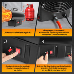 SWANEW Gasheizgebläse 10/15/30kW, Gasheizung für innenräume, Gasheizer, Gas Heizgerät