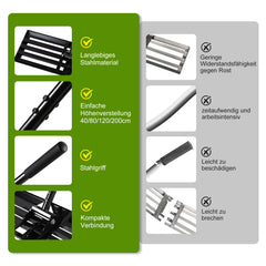 SWANEW Rasen rakel, Rasenschieber, Flächenebner,  Wiese Rechen, 75cmx25cm