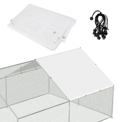 SWANEW Hühnerstall Freilaufgehege 3x3x2m, Hühnerhaus mit Schloss, Geflügelstall, Verzinkter Stahl