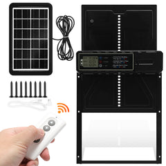 SWANEW Automatische Hühnerklappe Solar Haustierklappe Hühnerstalltür 33x24.5cm