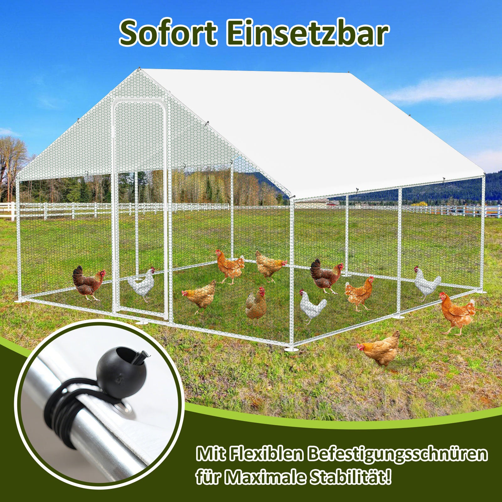 Hühnerstall Freilaufgehege 3x3x2m