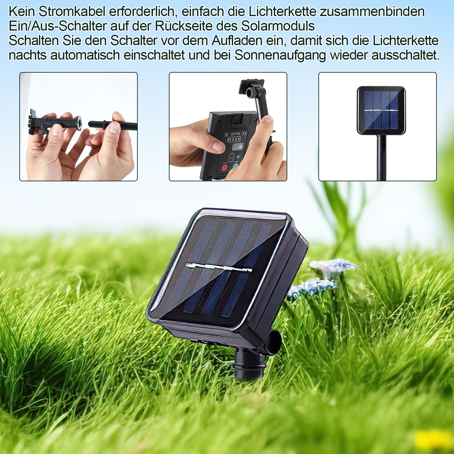 SWANEW LED Solar Weihnachtsbaum 4 PCS Solar Baum Lichter Wasserdicht Farbe Outdoor Weihnachtsbaum Dekorative Lichter Gartenleuchten Weihnachtsdeko für Weihnachten