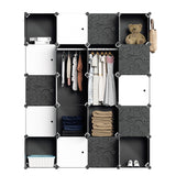 SWANEW DIY Kleiderschrank, 12/16/20 Würfel, Regalsystem, Offen Kunststoff Garderobe, Steckregal