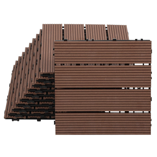 SWANEW WPC Terrassenfliesen, 30x30CM, Gartenfliesen