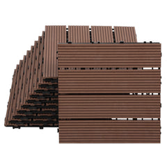 SWANEW WPC Terrassenfliesen, 30x30CM, Gartenfliesen