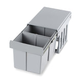 SWANEW 2x Abfallsammler, Einbau Mülleimer 2 x 15L, Mülltrennungssystem Mülleimer küche, Abfalleimer mit Teleskopschienen, für Schränke ab 350 mm Breite