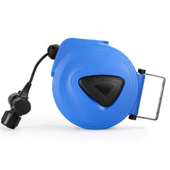 SWANEW Automatik Kabelaufroller 20M+1.5M Kabelaufroller, mit 3-Fach Anschluss, Kabeltrommel mit Stopfunktion,Verlängerungskabe, mit 180° drehbar Wandhalterung, für Wandmontage