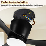 SWANEW Deckenventilator Mit Beleuchtung, 132cm, LED Ventilator Deckenlampe, Umkehrsfunktion, 6 Geschwindigkeiten