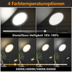 SWANEW LED Stehleuchte 27W Dimmbar Stehlampe, Deckenfluter mit 2 Lampen, Leseleuchte mit Fernbedienung, 175cm