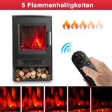 SWANEW Elektrokamin mit Heizlüfter Fernbedienung, 900/1800W Elektro Kamin mit Thermostat Heizfunktion, Timer, Elektrischer Heizung LED Kaminfeuer Effekt, WiFi Fernbedienung