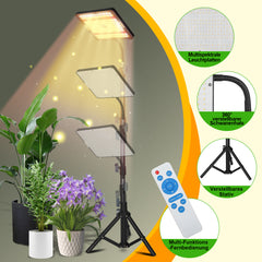 SWANEW Pflanzenlampe LED mit Ständer, Höhenverstellbare Pflanzenleuchte LED Vollspektrum, 242 LEDs Grow Lampe