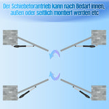 SWANEW Automatischer Flügeltorantrieb, Doppelflügeltorantrieb, mit 6 Fernbedienungen, Warnleuchte