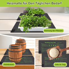 SWANEW Heizmatte Pflanzen mit Thermostat, Wärmematte, IP67 Wasserdicht, 27W/55W