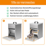 SWANEW Futterautomat Hühner mit Trittplatte, Deckel, 5kg verzinkt, Futterspender Hühner, Hühner Zubehör
