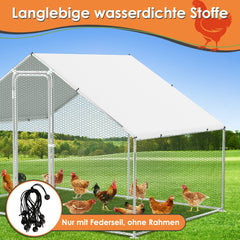 SWANEW Hühnerstall, 3x8x2m, Freilaufgehege, Hühnerhaus, Kleintiergehege, Voliere