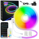 SWANEW 2-10M Neon LED Strip RGBIC Flex Schlauch Wasserfest, Diffus, Dimmbar, App-Steuerung