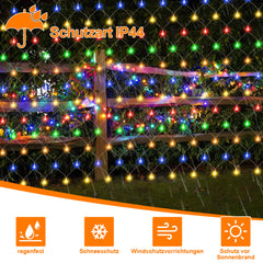 SWANEW solar lichternetz, lichternetz mit Fernbedienung, 8 Modi+TimingFunktion+MemoryFunktion, IP44, Helligkeit einstellbar