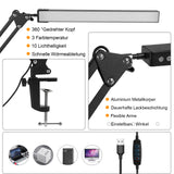 SWANEW LED Schreibtischlampe, 10W Klemmleuchte, Dimmbar Tischlampe