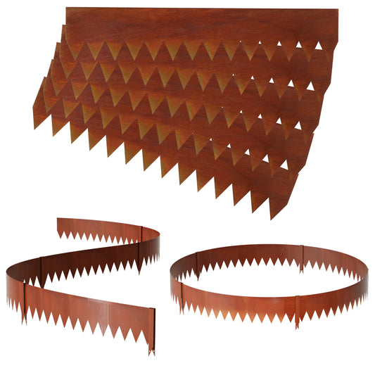 SWANEW Rasenkante Metall, Höhe 20cm, Beeteinfassung, mit Dornen, Mähkante