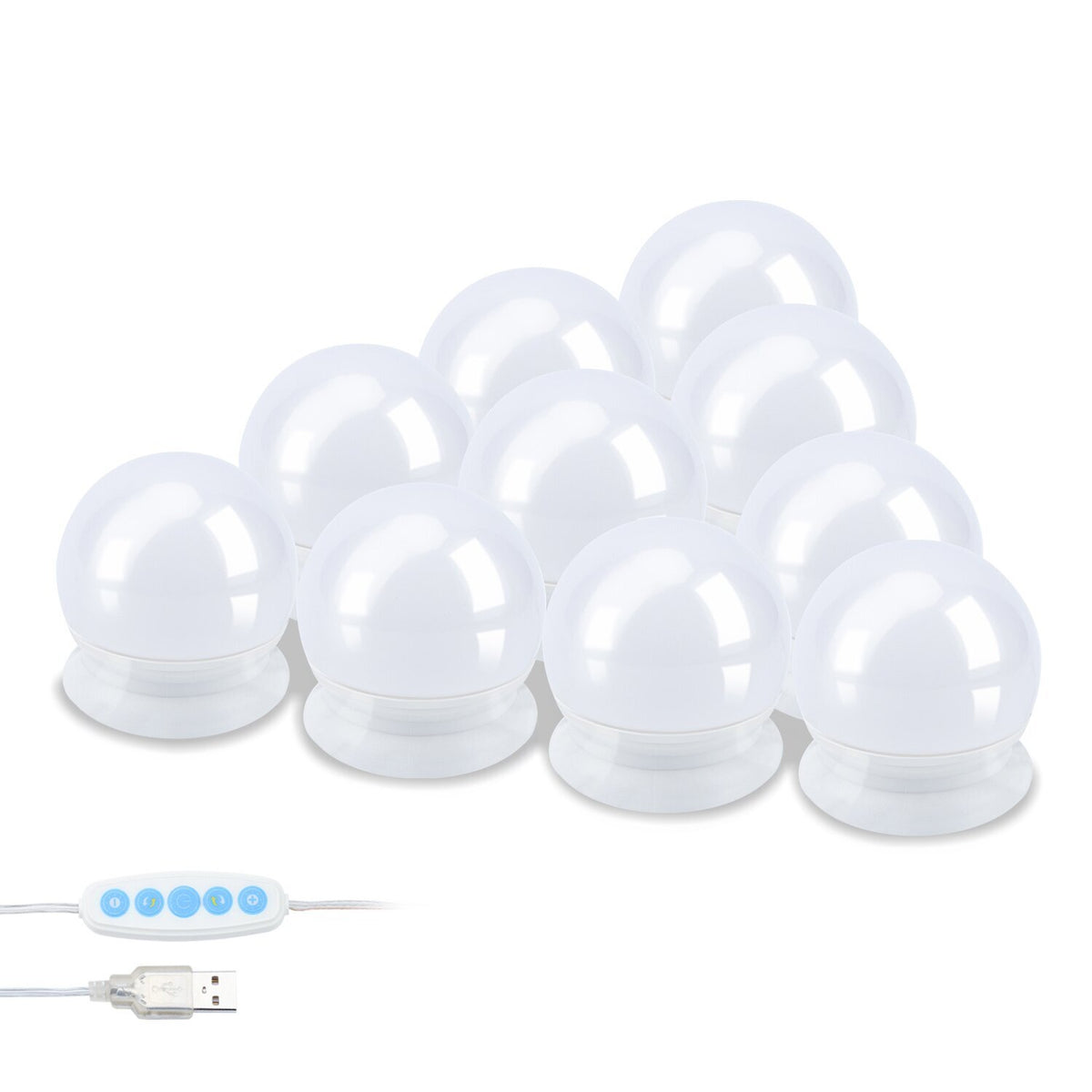 SWANEW 10 LED Spiegelleuchte Licht für Schminktisch Beleuchtung Dimmbar USB