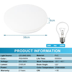 SWANEW 24W Led Deckenleuchte Dimmbar, Sternenhimmel Deckenlampe, mit Fernbedienung, 2160LM, 2700-6500K, IP44