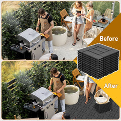 SWANEW WPC Terrassenfliesen, 30x30cm Balkon Bodenfliese, WPC Fliesen mit Klick-System, Balkonfliesen in Holzoptik, Terrassendielen Wasserfest für Terrasse