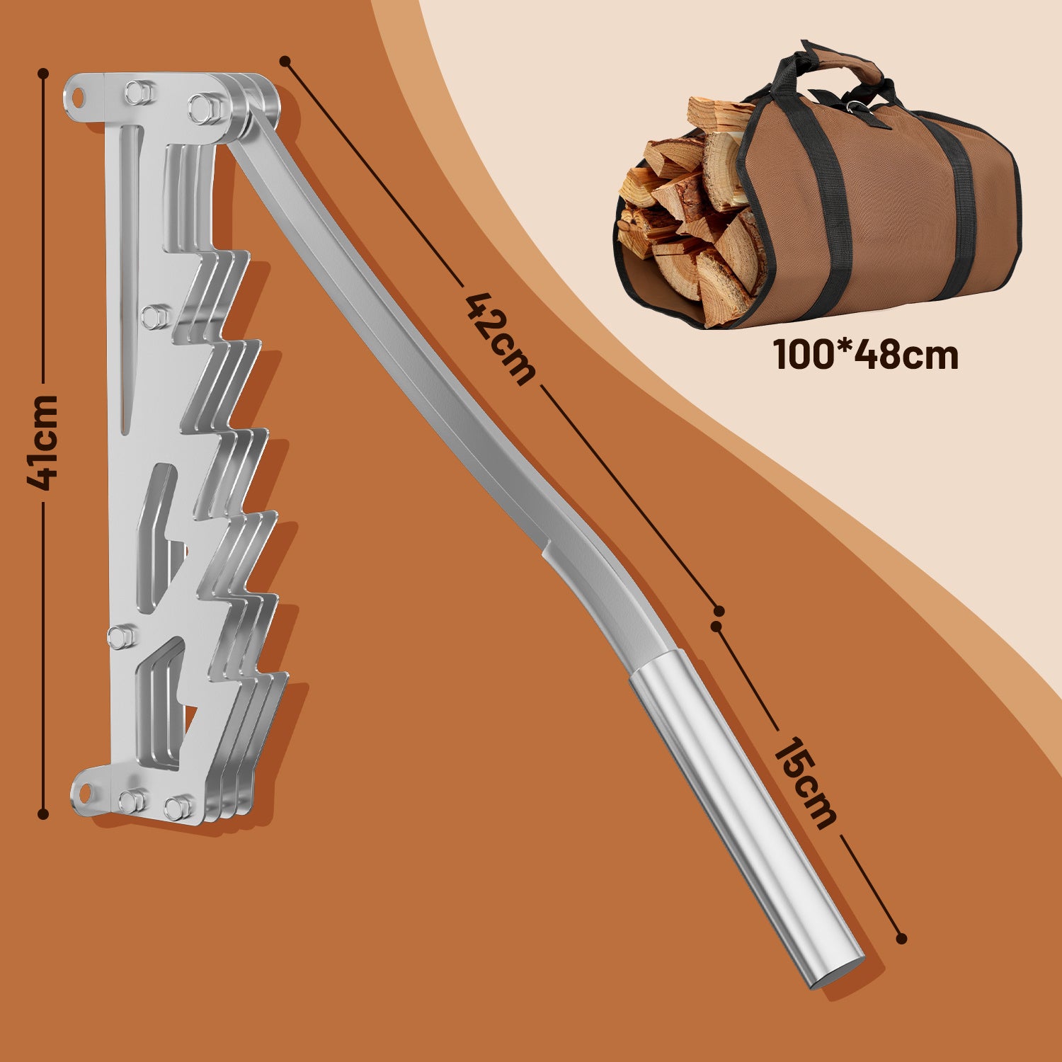 SWANEW Holzspalter manuell, Handholzspalter, Brennholzspalter, Wandhalterung