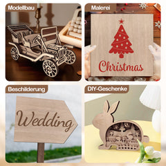 SWANEW Sperrholzplatte, Walnuss Sperrholz, 3mm, holzplatte, für Laser Gravur, Malerei DIY