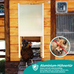 SWANEW automatische Hühnertür Hühnerklappe mit Schieber 22 x 32 cm