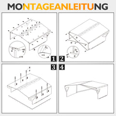 SWANEW Mähroboter Garage, Garage für Robotermäher, Verzinktes Blech, 78x60x34cm, Carport Überdachung für Rasenroboter