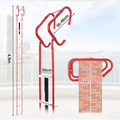SWANEW 4,5m Faltbare Feuerleiter, EN1147 Zertifiziert, Rettungsleiter, Tragfähigkeit 450KG
