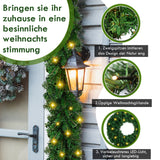 SWANEW Weihnachtsgirlande 5m 100 LEDs, Weihnachten Dekoration, Weihnachten Grüne Girlande mit Lichterkette Tannengirlande