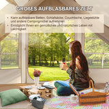 SWANEW Aufblasbares Zelt, Campingzelt, Familienzelt mit Fenster und Tür, 6.3㎡/12㎡