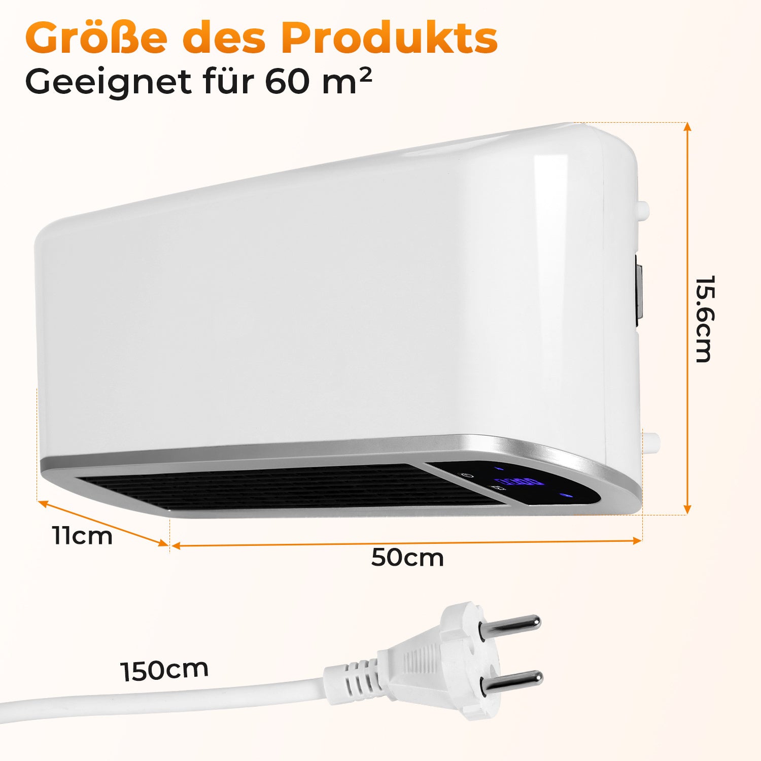 SWANEW Heizlüfter Keramik 2000W, Wandheizung, Wifi Elektroheizung, mit Fernsteuerung