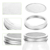 SWANEW Sprossenglas Keimglas, 2er Set Sprossenglas mit Deckel & Sieb, 950ML Kapazität 2 Einstellbare Halterung 1 Weiß Drip Tray, Sprossen Keimgerät