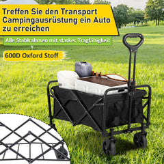 SWANEW Bollerwagen, Faltbar Handwagen, Transportwagen Camping Transportkarre, 60 L, bis zu 80 kg