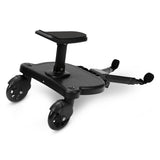 SWANEW Buggy Board mit Sitz, Kiddy Board Trittbrett, Universal Stehbrett, 360°Zweirad Design, Kinderwagen Zubehör, mit Kinderwagensitz, passend für jeden Kinderwagen erhältlich