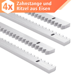 SWANEW Zahnstange verzinktem Stahl für Schiebetorantrieb, Schiebetor Toröffner, 2M Zahnschiene 4 Stück (jede 50 cm lang)