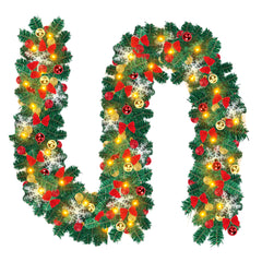 SWANEW Weihnachtsgirlande 5M, Künstlich Tannengirlande mit Beleuchtung, Warmweiß, USB 8 Beleuchtungsmodi verfügbar Weihnachtsdeko