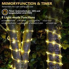 SWANEW Lichterschlauch Außen Lichtschlauch 8 Modi LED Schlauch mit Memory-Funktion, Timer, Strombetrieben Lichterkette Wasserdicht