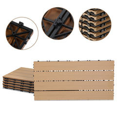 SWANEW WPC Terrassenfliesen, 30x60cm Balkonfliesen, Klickfliesen, Gartenfliesen, 1㎡-5㎡